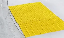 yellow molded tactile pavers